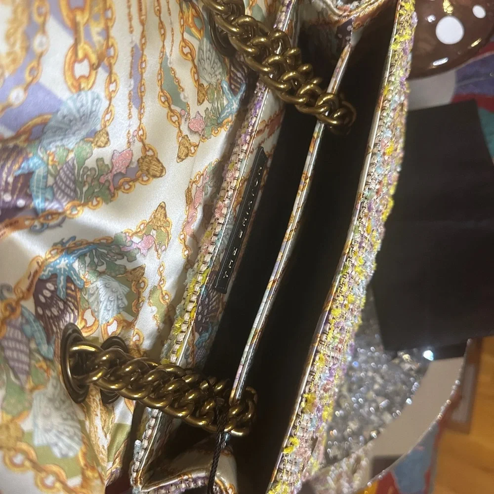 NWT Kurt Geiger The Braxton Mixed Media Shoulder Bag. Retail $245.00